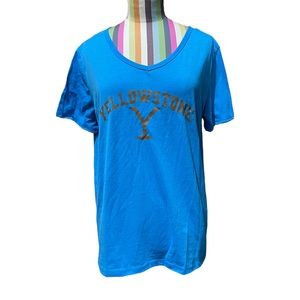 Yellowstone Blue Short Sleeve Top 0621